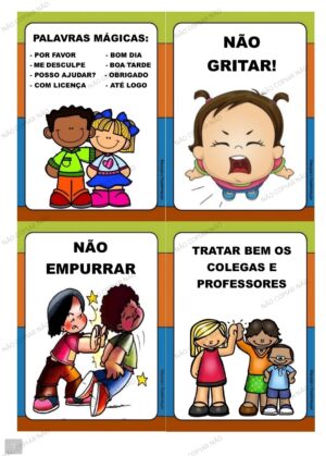 Fixas/Cards Combinados Educação Infantil - CleoMoretti